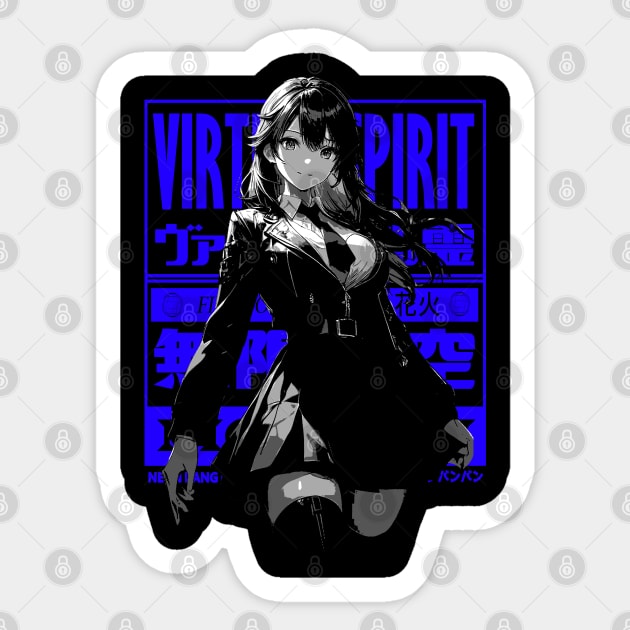 Vaporwave Cyberpunk Japanese Manga Girl Sticker by Neon Bang Bang